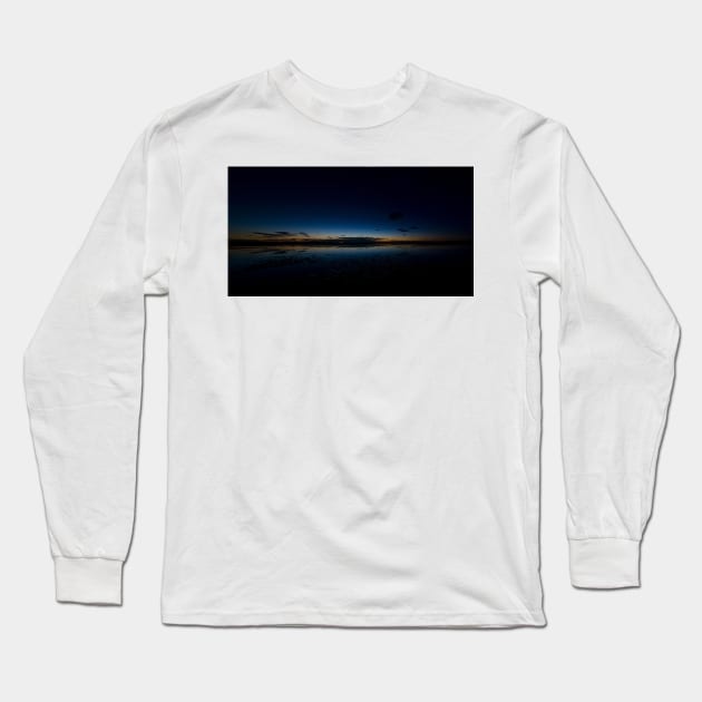 Holy Island Causeway - Sunset on Estuary Long Sleeve T-Shirt by Nigdaw